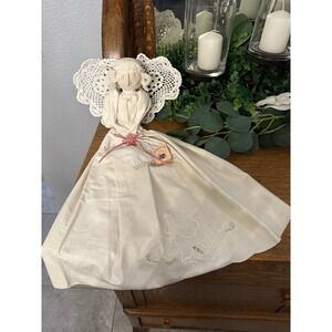 Vintage "Angela" Pillowcase Angel by Ozark Mountain Crafts, 21", crochet wings